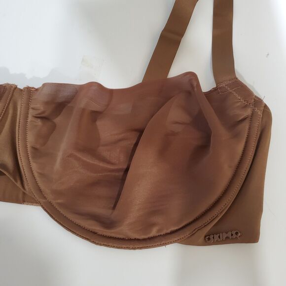 Skims No Show Unlined Balconette Bra Brown Sheer Size 40DD Underwire - Picture 5 of 5